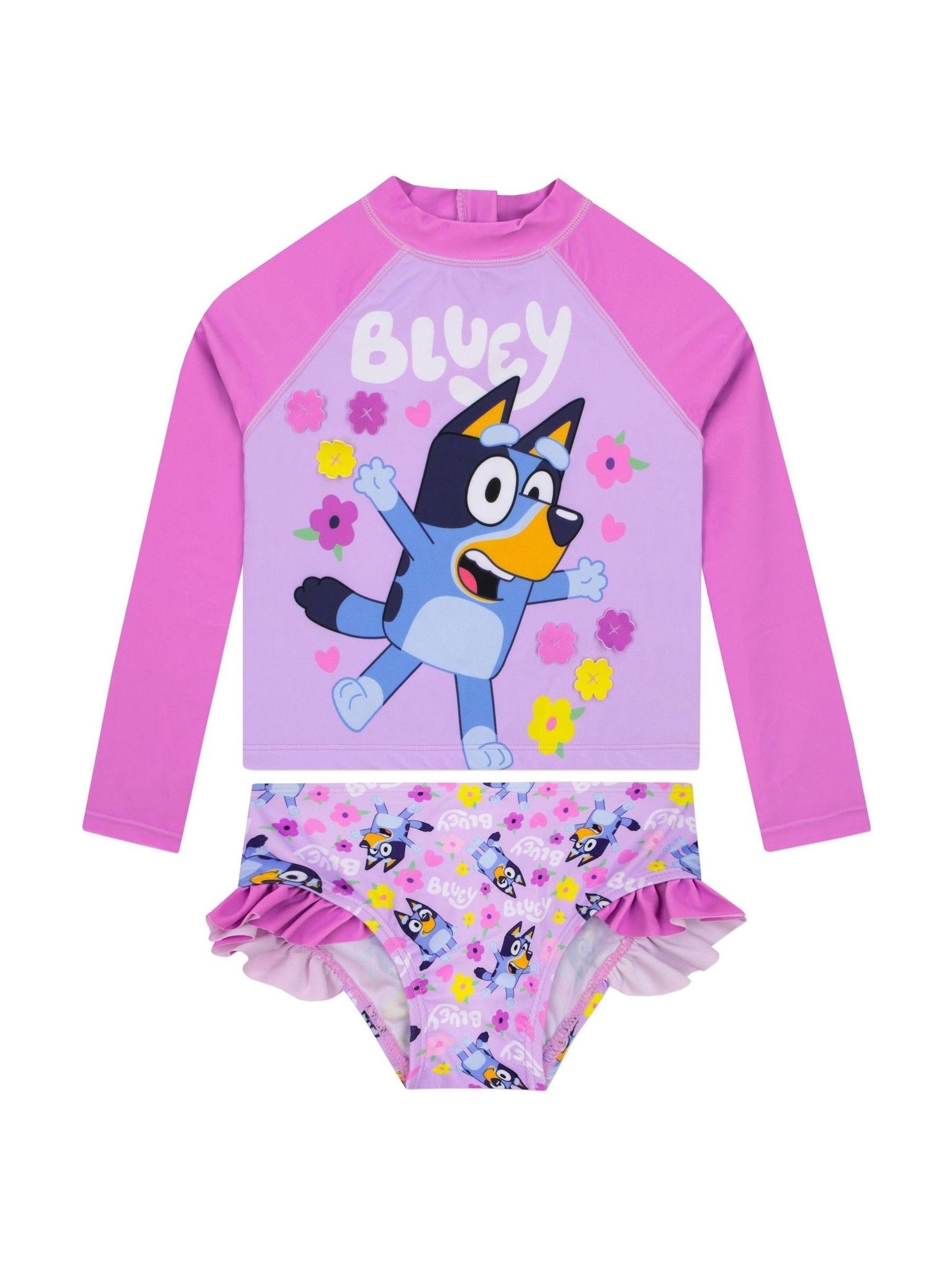 Character Pink Long Sleeve Swimsuit With Frills image 6