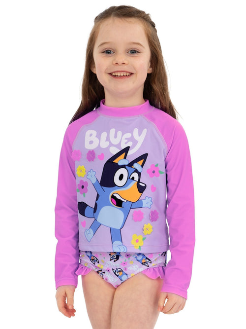 Character Pink Long Sleeve Swimsuit With Frills image 1