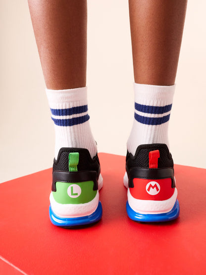 Black Mario Elastic Lace Trainers image 2