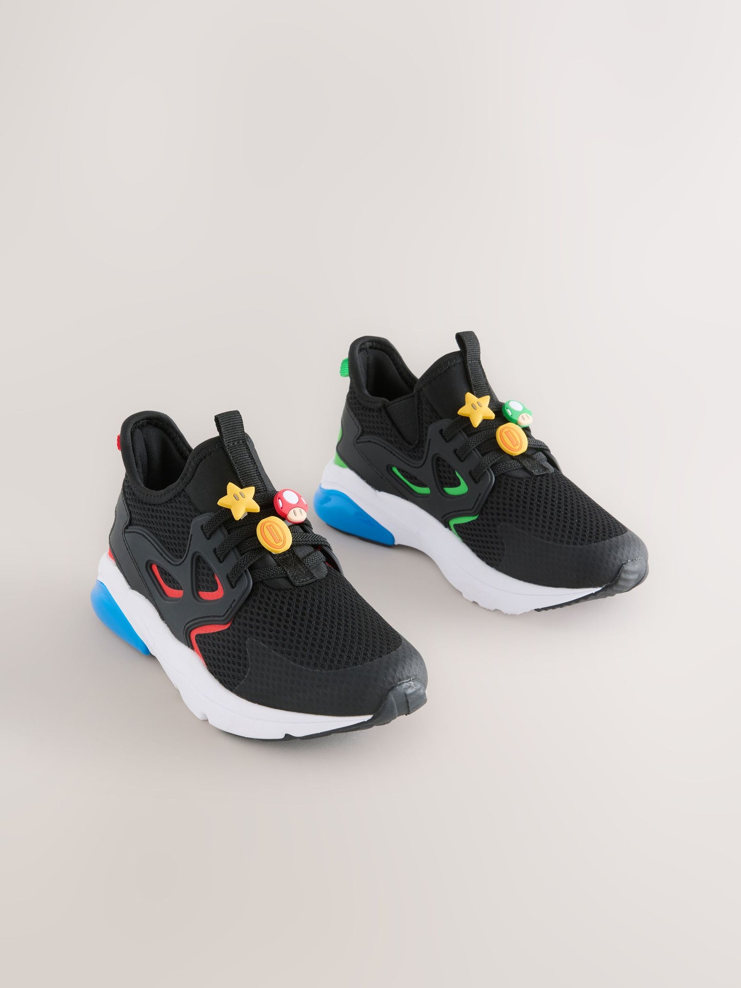 Black Mario Elastic Lace Trainers image 3