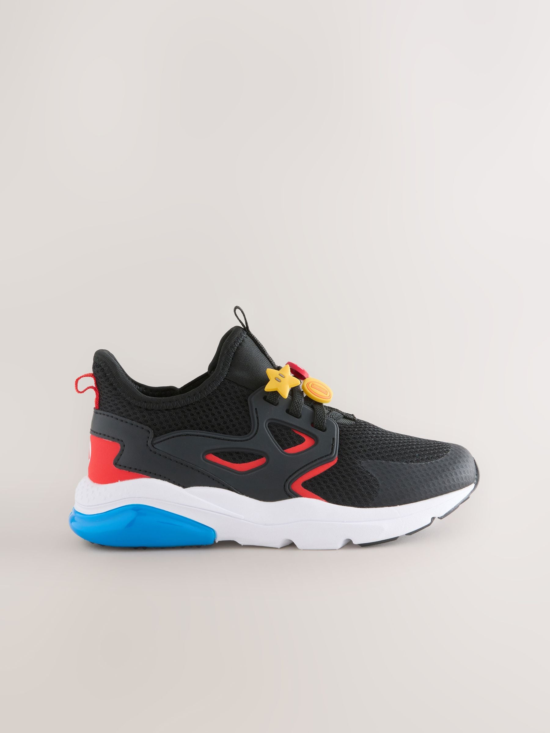 Black Mario Elastic Lace Trainers image 4