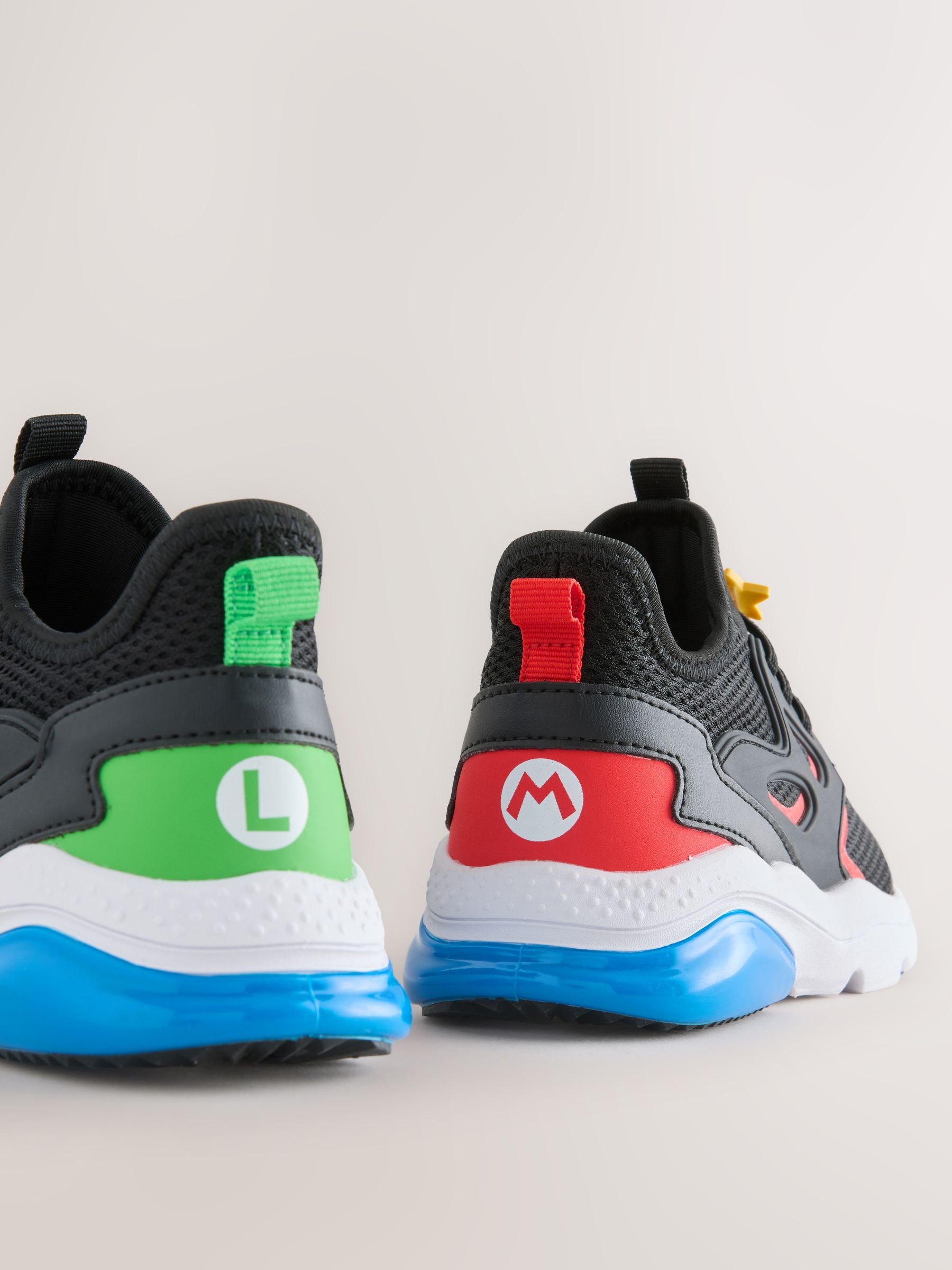 Black Mario Elastic Lace Trainers image 5
