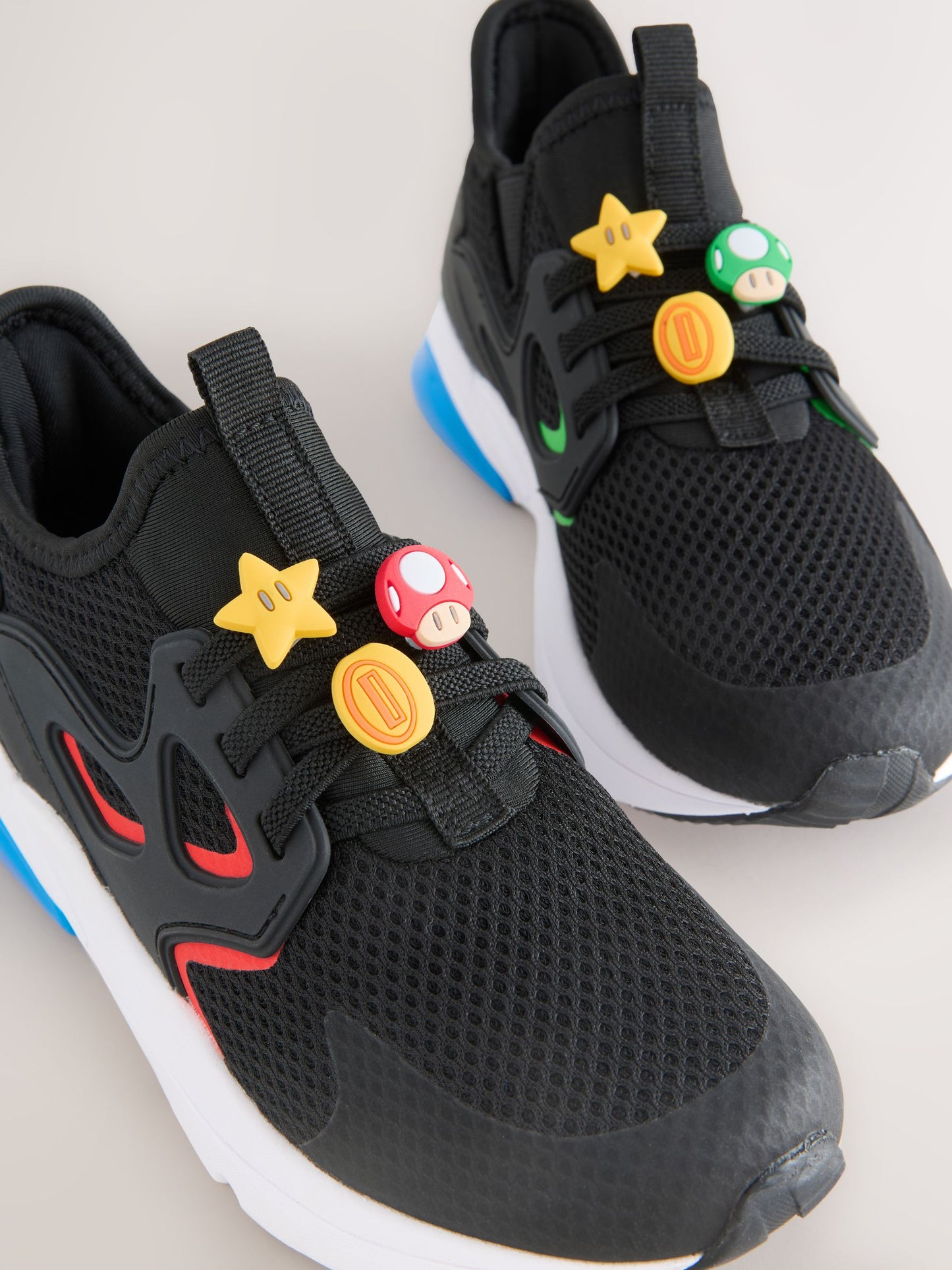 Black Mario Elastic Lace Trainers image 7