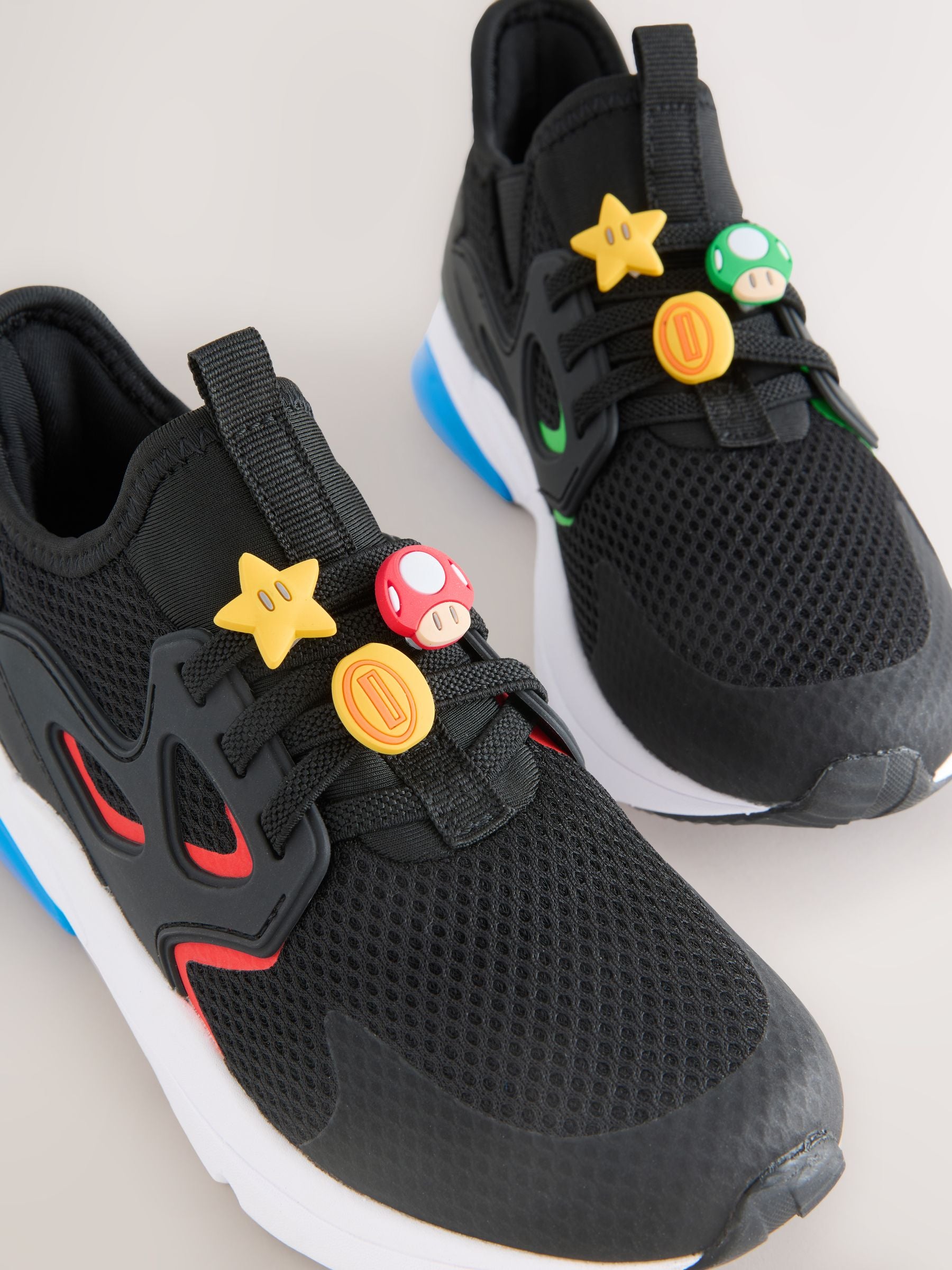 Black Mario Elastic Lace Trainers image 7