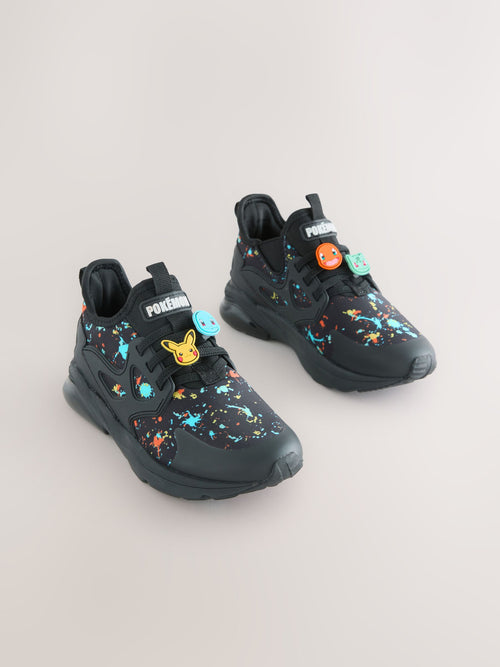 Black Pokemon Elastic Lace Trainers image 1