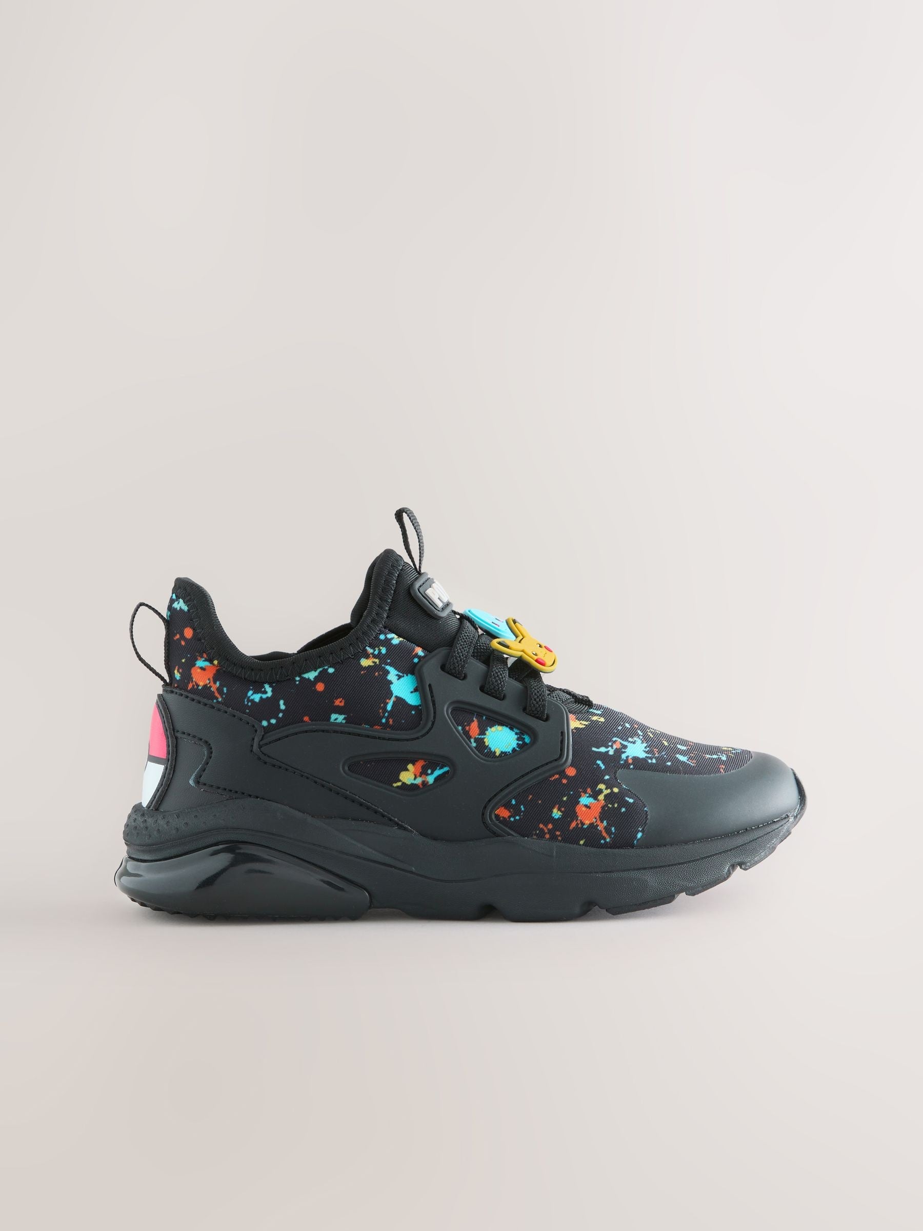 Black Pokemon Elastic Lace Trainers image 2