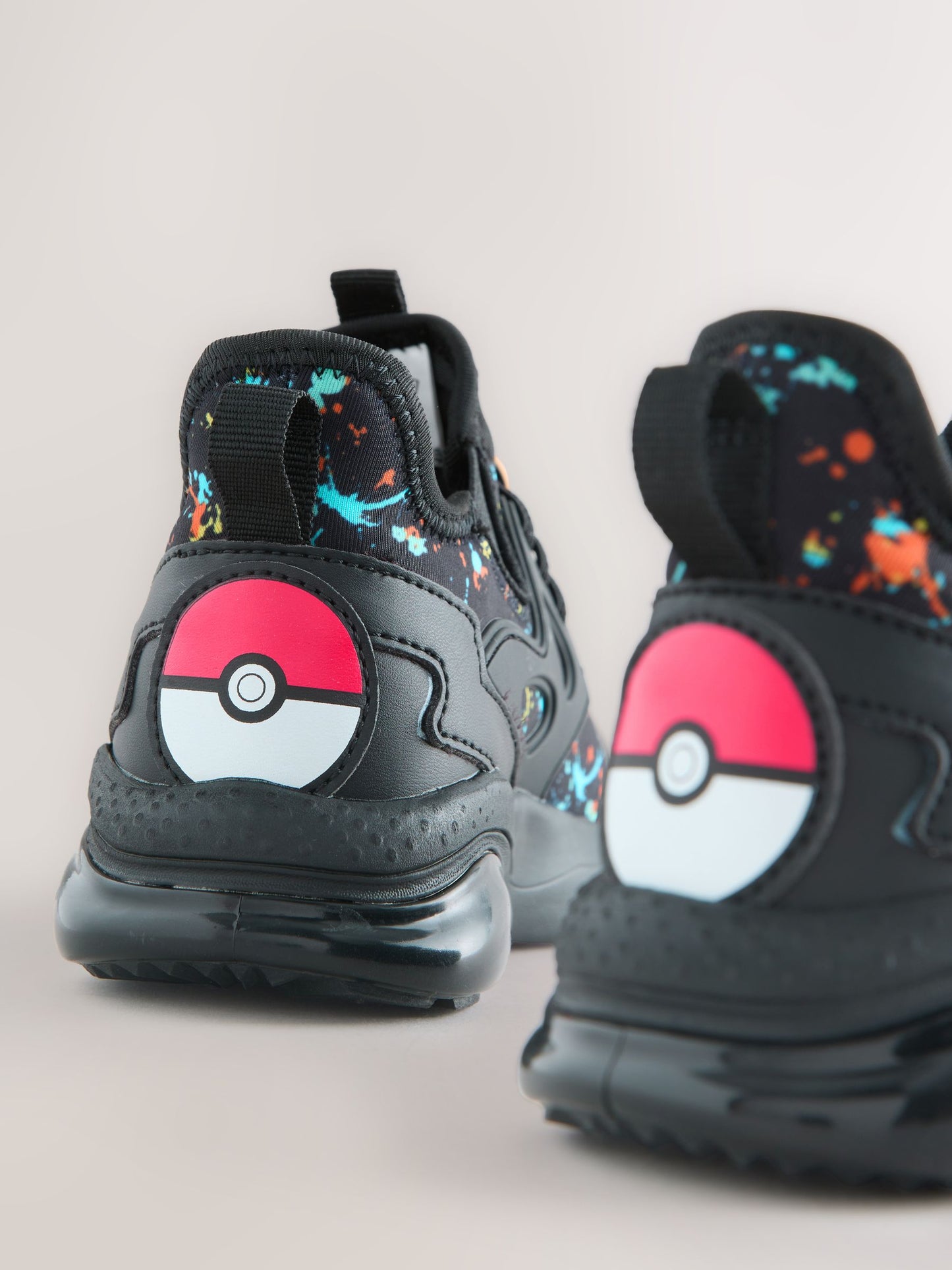 Black Pokemon Elastic Lace Trainers image 4