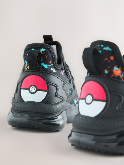 Black Pokemon Elastic Lace Trainers image 4