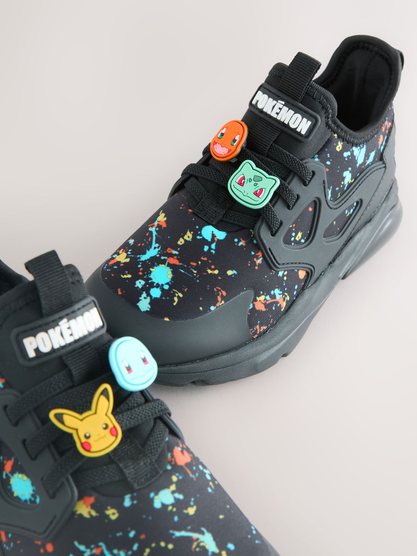 Black Pokemon Elastic Lace Trainers image 5