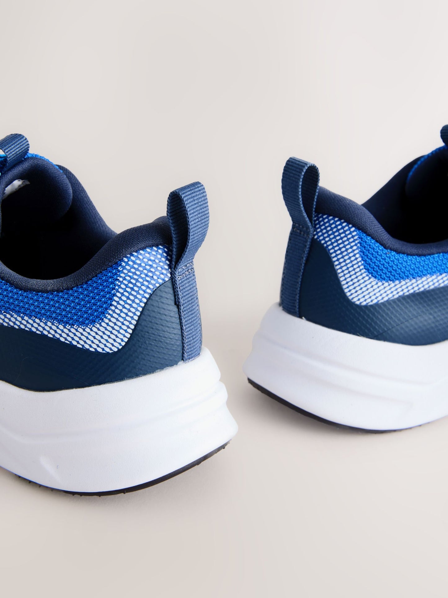 Blue/Lime Standard Fit (F) Touch Fastening Elastic Lace Sporty Trainers image 3