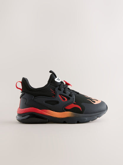 Black Hot Wheels Elastic Lace Trainers image 2
