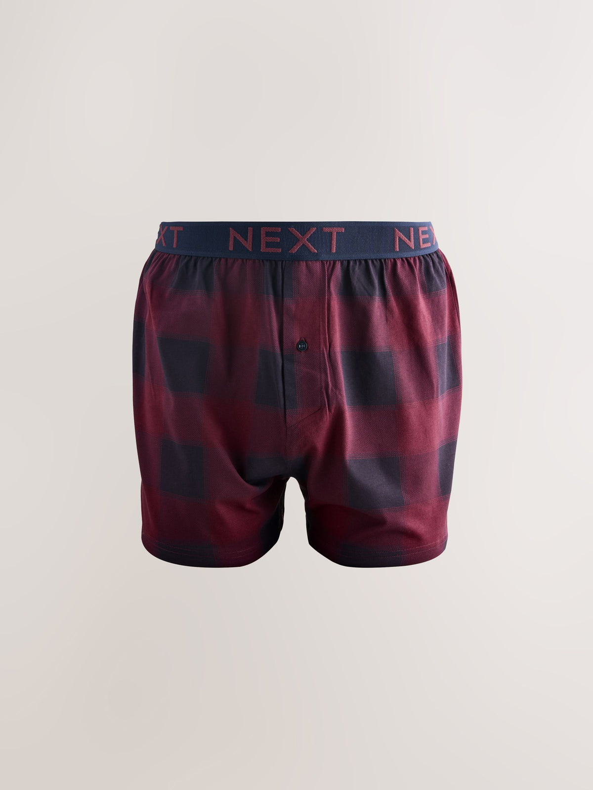 Dsiney Kidz - Navy/Burgundy Check 5 Pack Loose Cotton Rich Boxers image 2