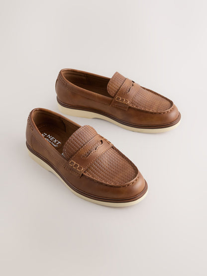 Tan Brown Penny Loafers image 1