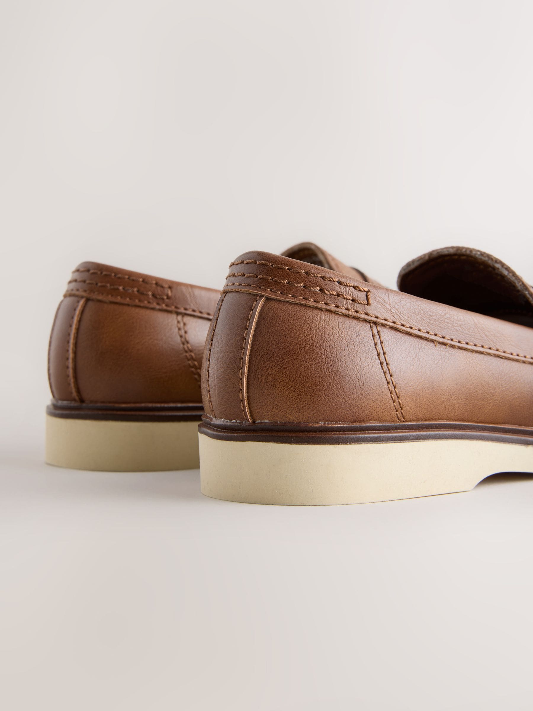 Tan Brown Penny Loafers image 3