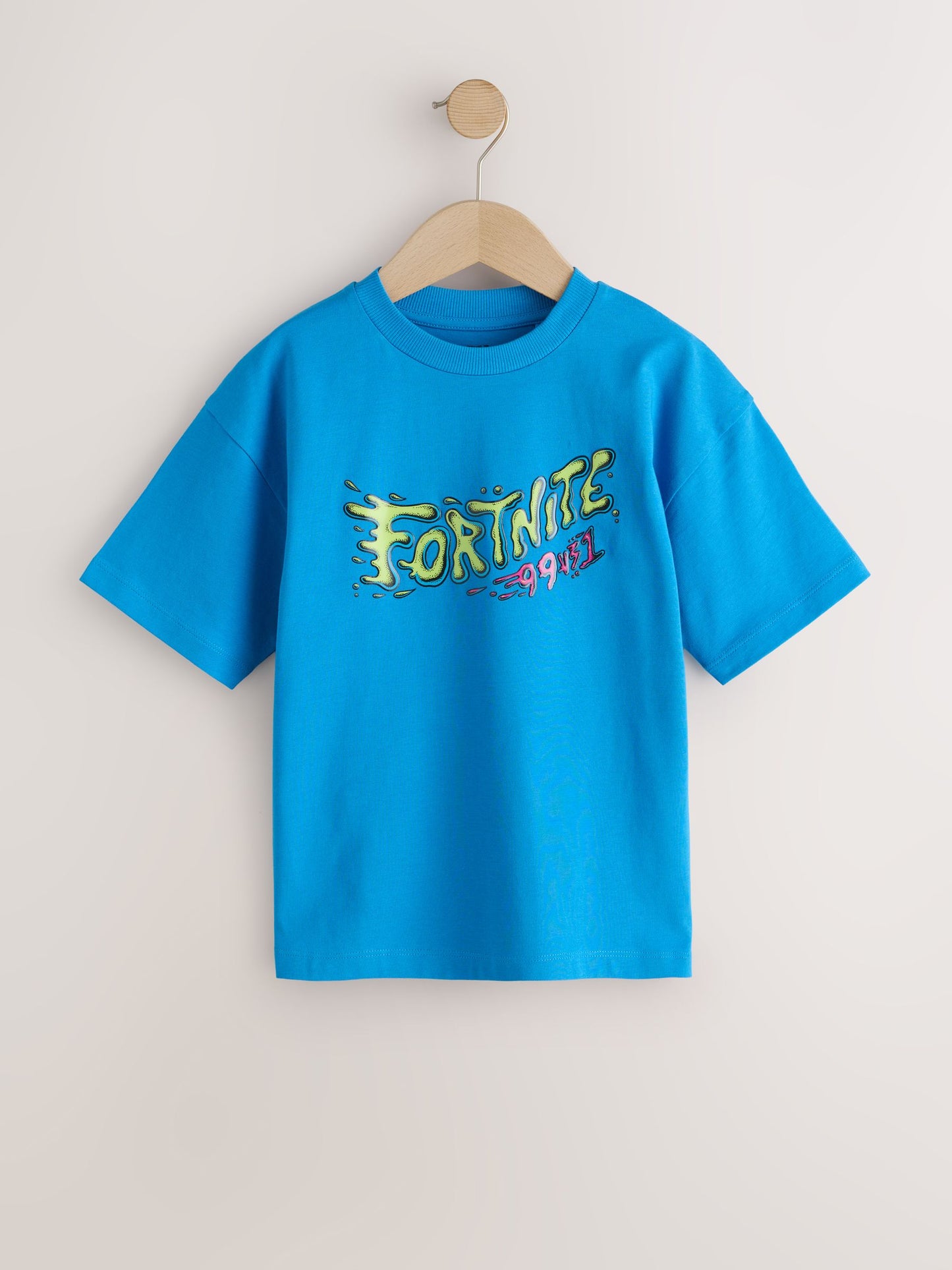 Dsiney Kidz - Blue Back Print Fortnite Print Short Sleeved T-Shirt (4-16yrs) image 1