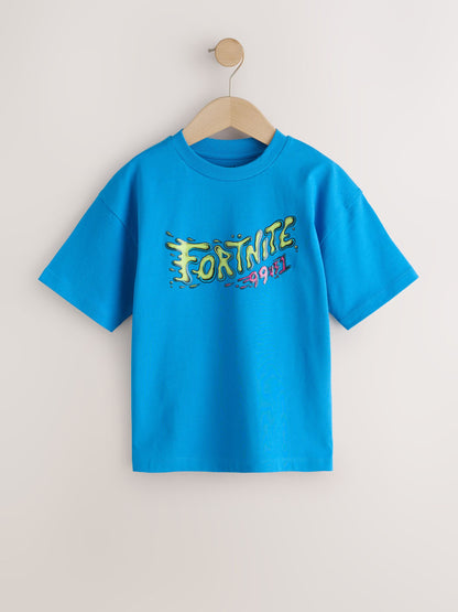 Dsiney Kidz - Blue Back Print Fortnite Print Short Sleeved T-Shirt (4-16yrs) image 1