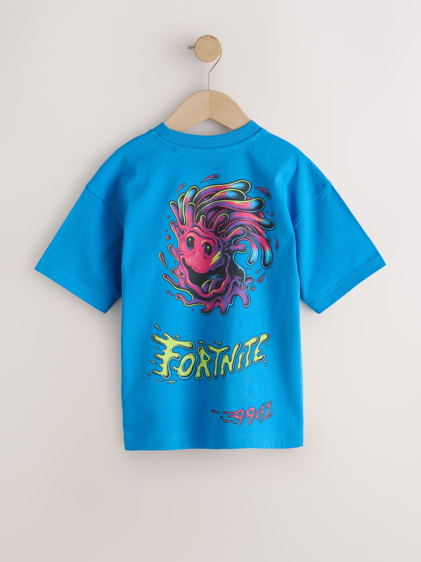 Dsiney Kidz - Blue Back Print Fortnite Print Short Sleeved T-Shirt (4-16yrs) image 2