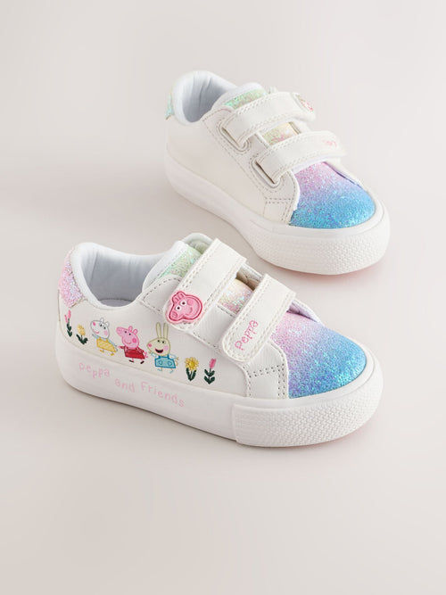 White Wide Fit (G) Peppa Pig Chunky Trainers with Touch Fastening image 1
