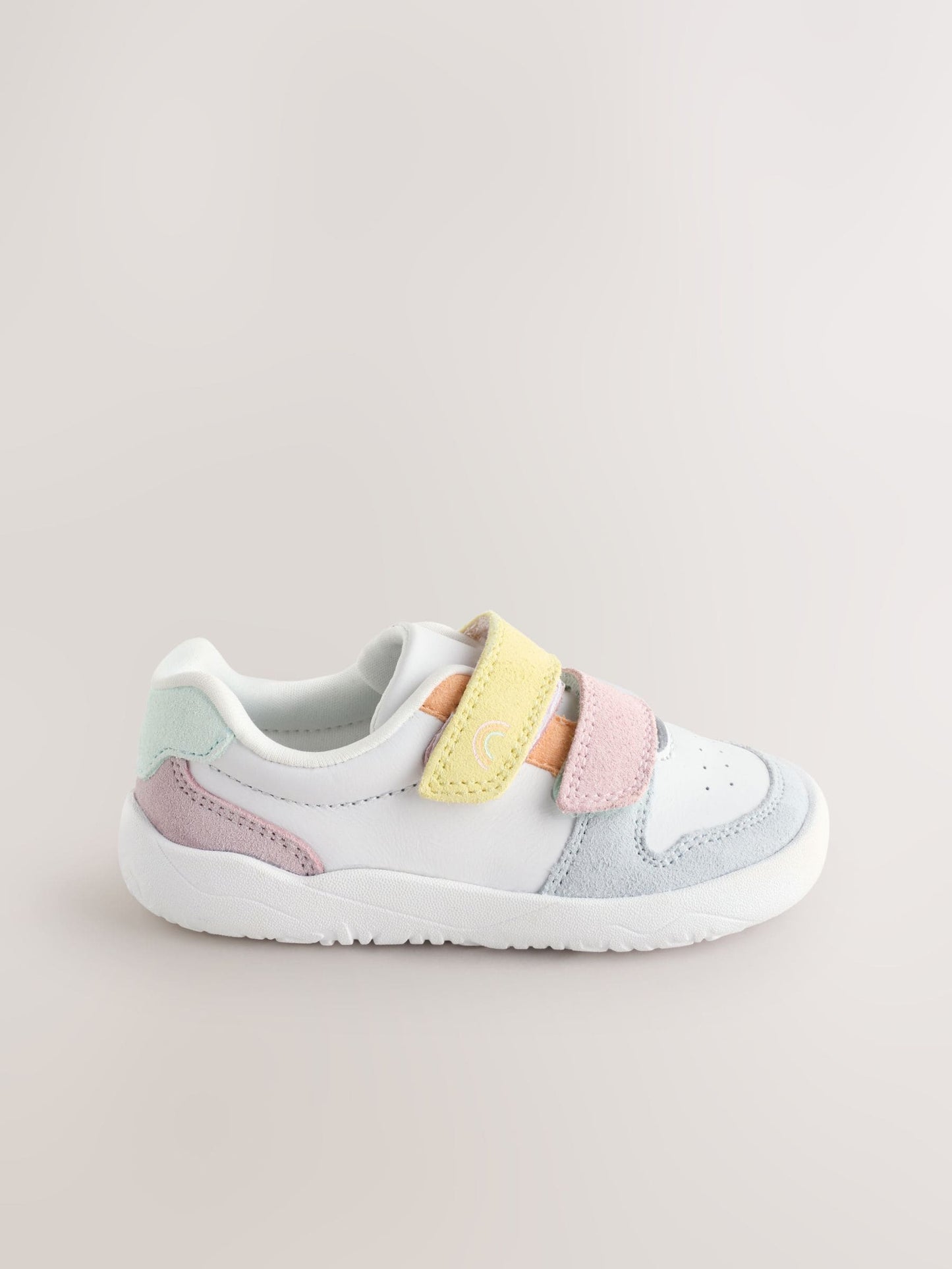 Multi Pastel Barefoot Leather Touch Fastening Trainers image 3