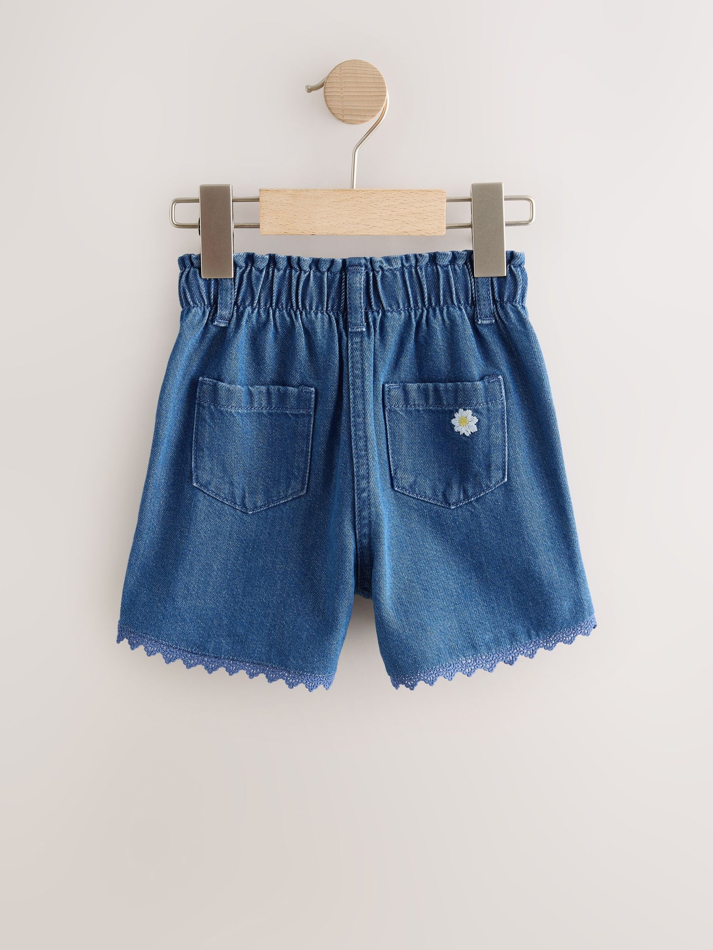 Dsiney Kidz - Mid Blue Daisy Embroidered Denim Shorts (3mths-7yrs) image 6