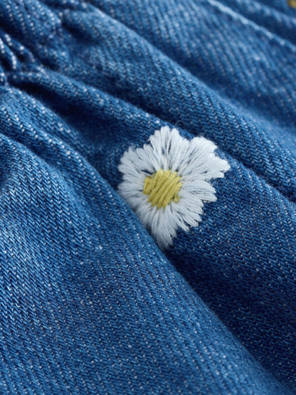 Dsiney Kidz - Mid Blue Daisy Embroidered Denim Shorts (3mths-7yrs) image 7