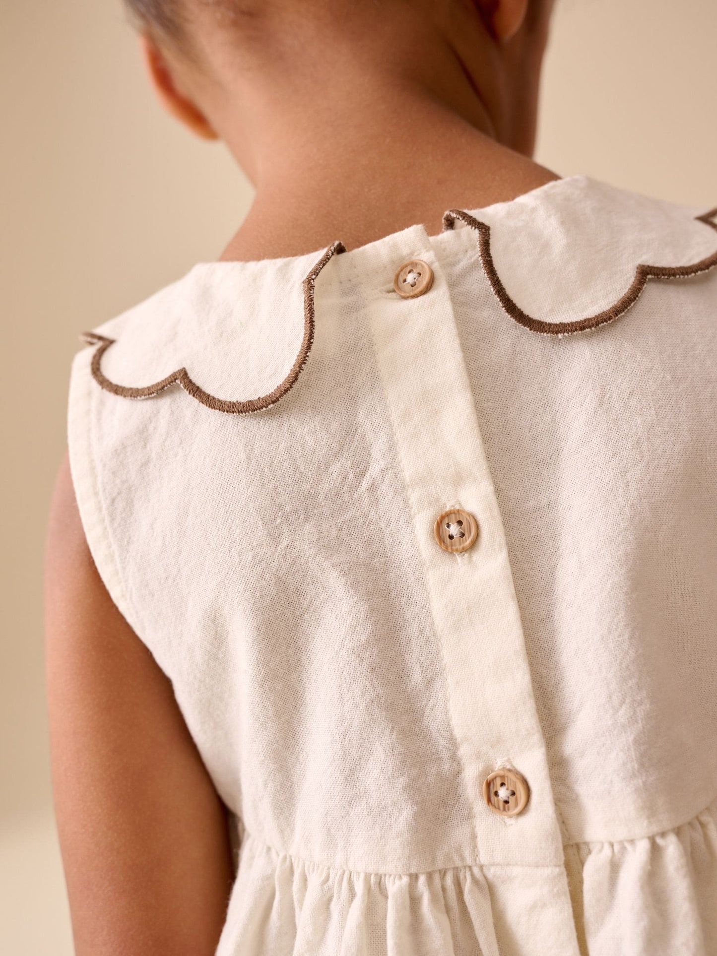 Ecru/Chocolate Brown Spot Blouse and Short Set (3mths-7yrs) image 3