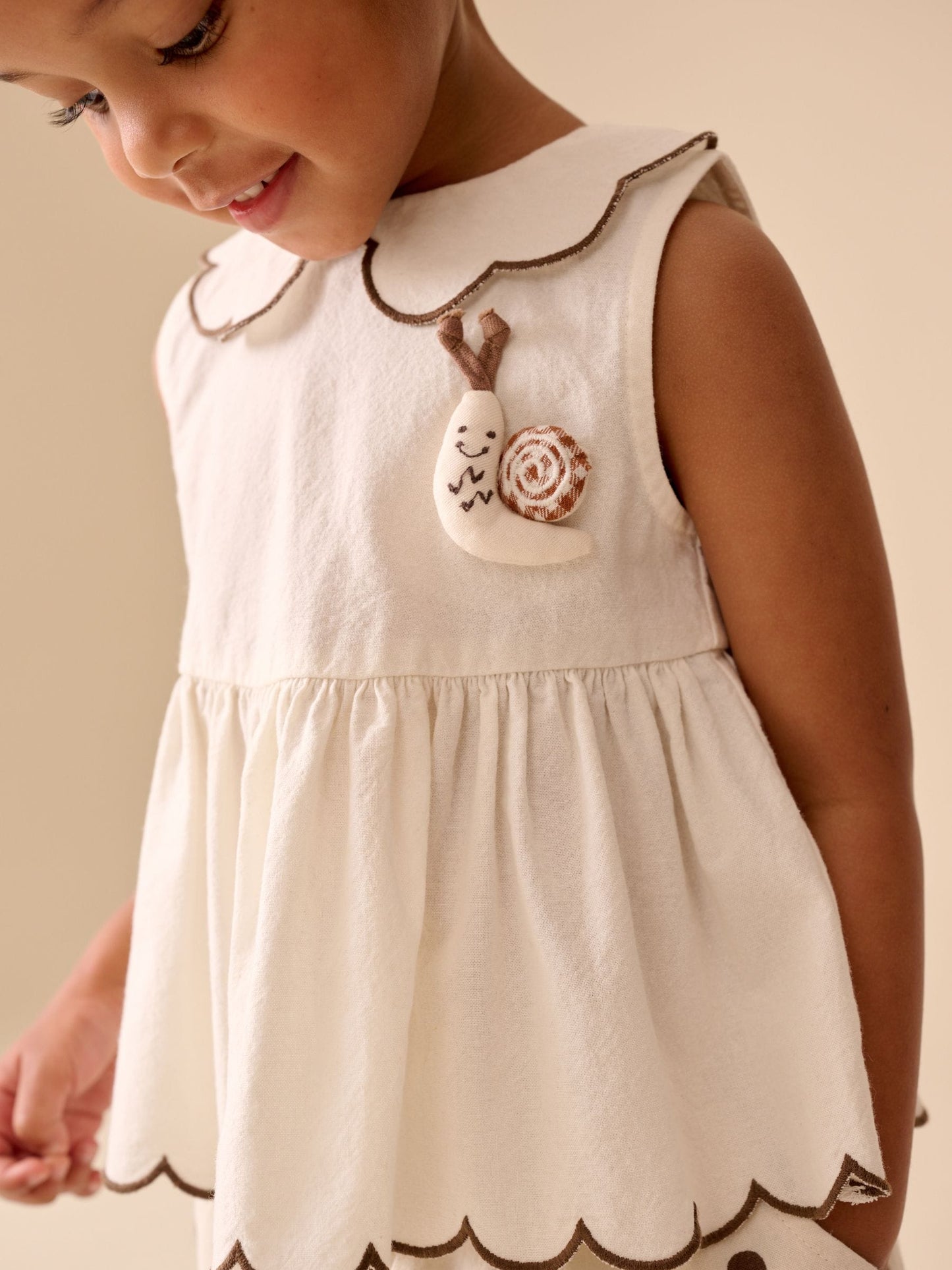 Ecru/Chocolate Brown Spot Blouse and Short Set (3mths-7yrs) image 4