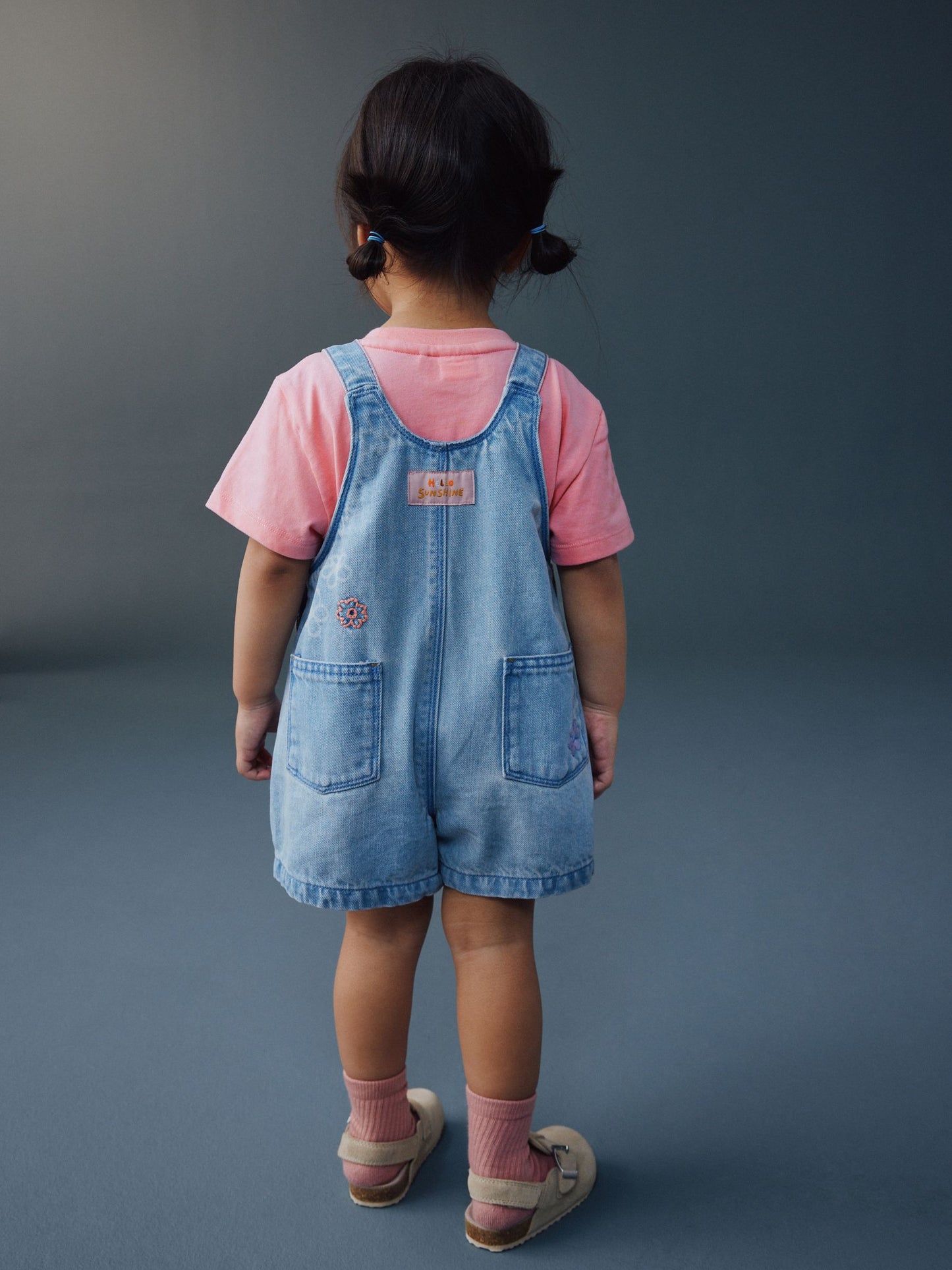 Dsiney Kidz - Light Blue Denim Ladybug Embroidered Dungaree and T-Shirt Set (3mths-7yrs) image 3