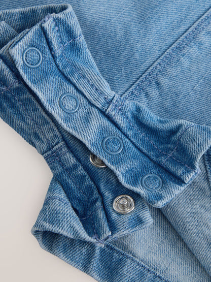Dsiney Kidz - Light Blue Denim Ladybug Embroidered Dungaree and T-Shirt Set (3mths-7yrs) image 8