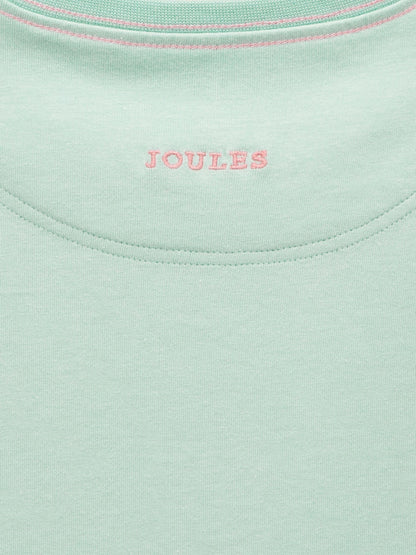Joules Girls' Astra Aqua Blue Applique Cotton T-Shirt image 4