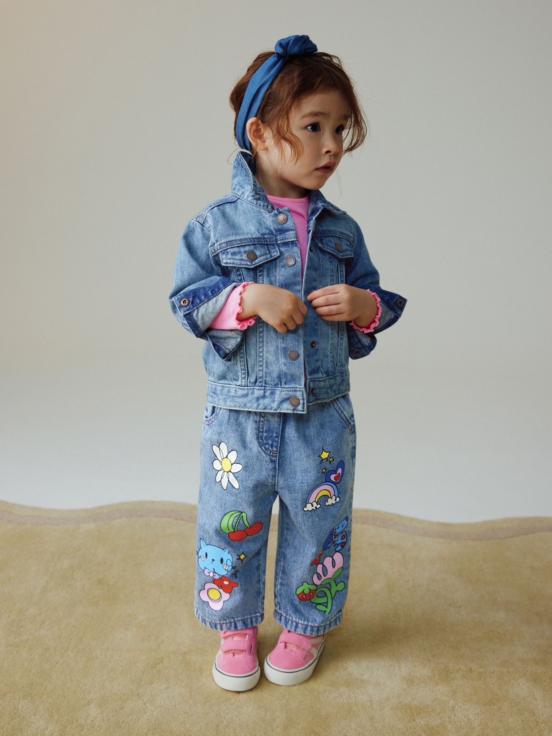Dsiney Kidz - Mid Blue Doodle printed Jeans (3mths-7yrs) image 2
