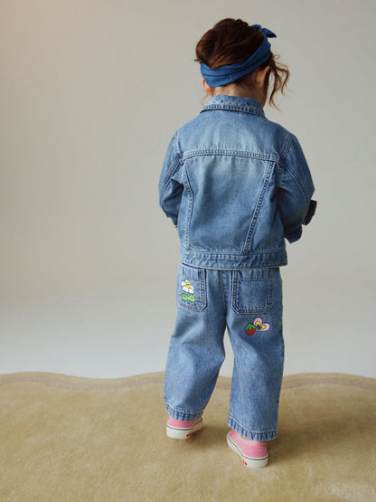 Dsiney Kidz - Mid Blue Doodle printed Jeans (3mths-7yrs) image 3