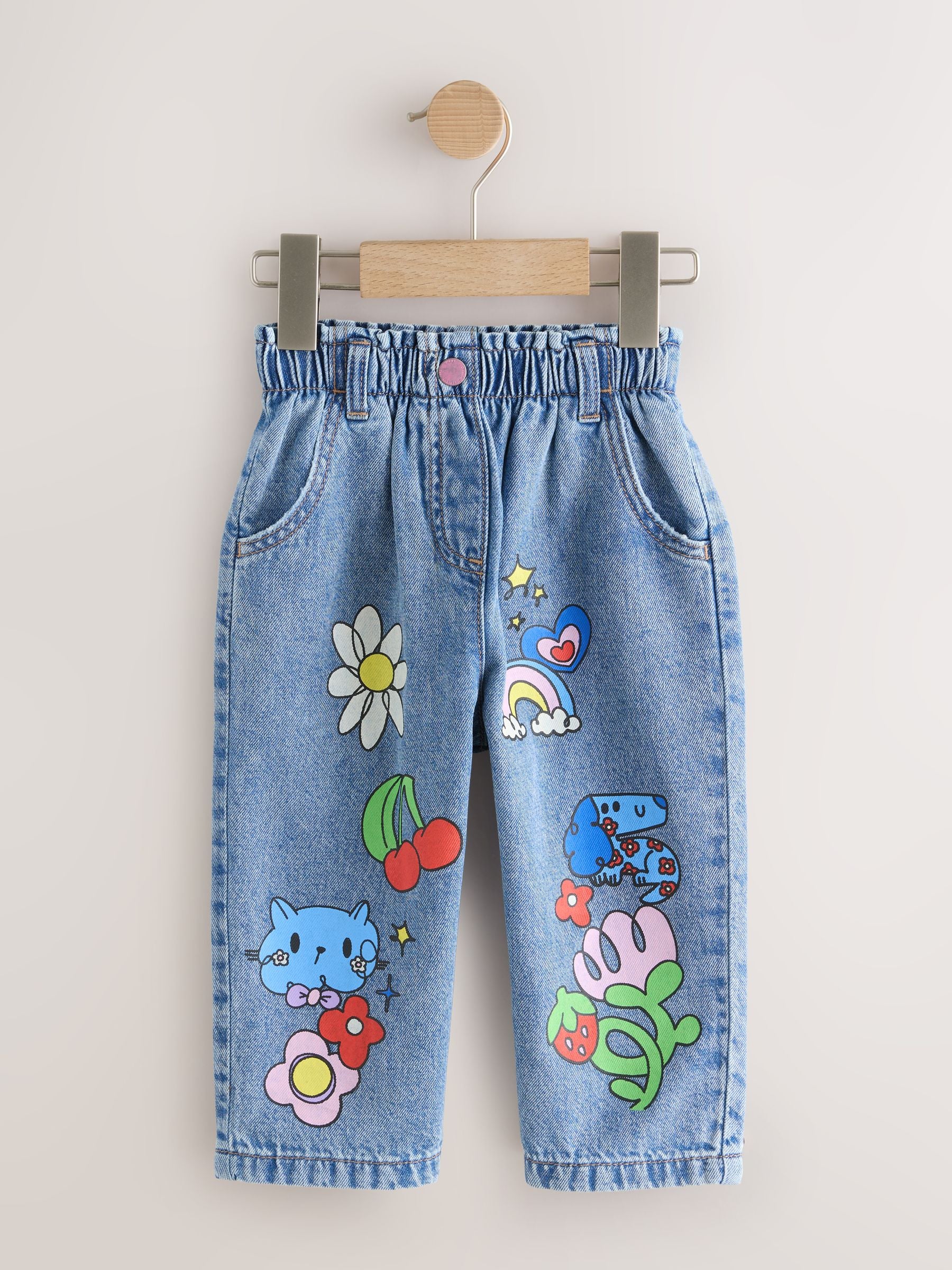 Dsiney Kidz - Mid Blue Doodle printed Jeans (3mths-7yrs) image 4