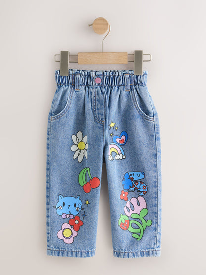 Dsiney Kidz - Mid Blue Doodle printed Jeans (3mths-7yrs) image 4