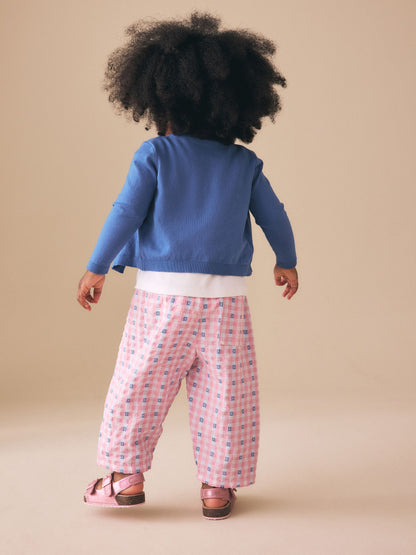 Pink/Blue Gingham Pullon Barrel Trousers (3mths-7yrs) image 3
