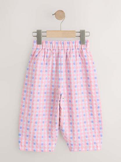 Pink/Blue Gingham Pullon Barrel Trousers (3mths-7yrs) image 5
