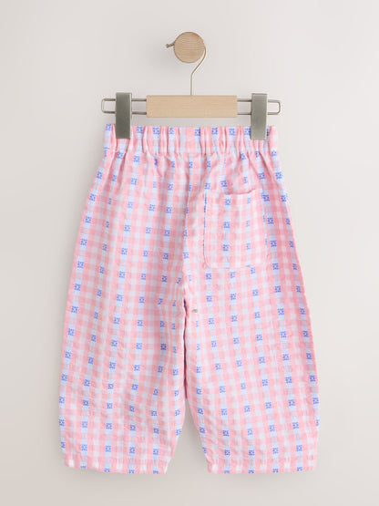Pink/Blue Gingham Pullon Barrel Trousers (3mths-7yrs) image 6