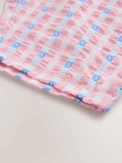 Pink/Blue Gingham Pullon Barrel Trousers (3mths-7yrs) image 8