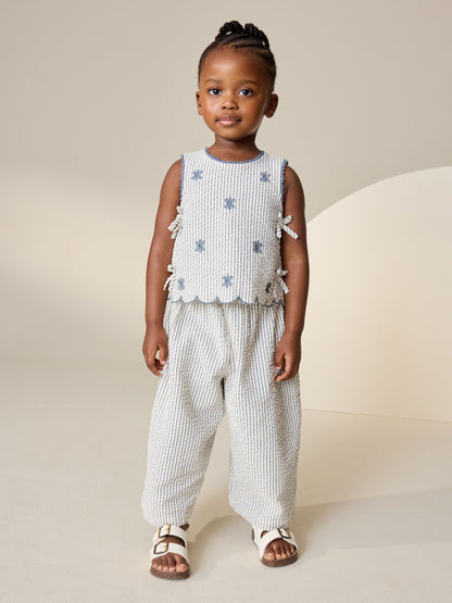 Blue Stripe Blouse and Trousers set (3mths-7yrs) image 2