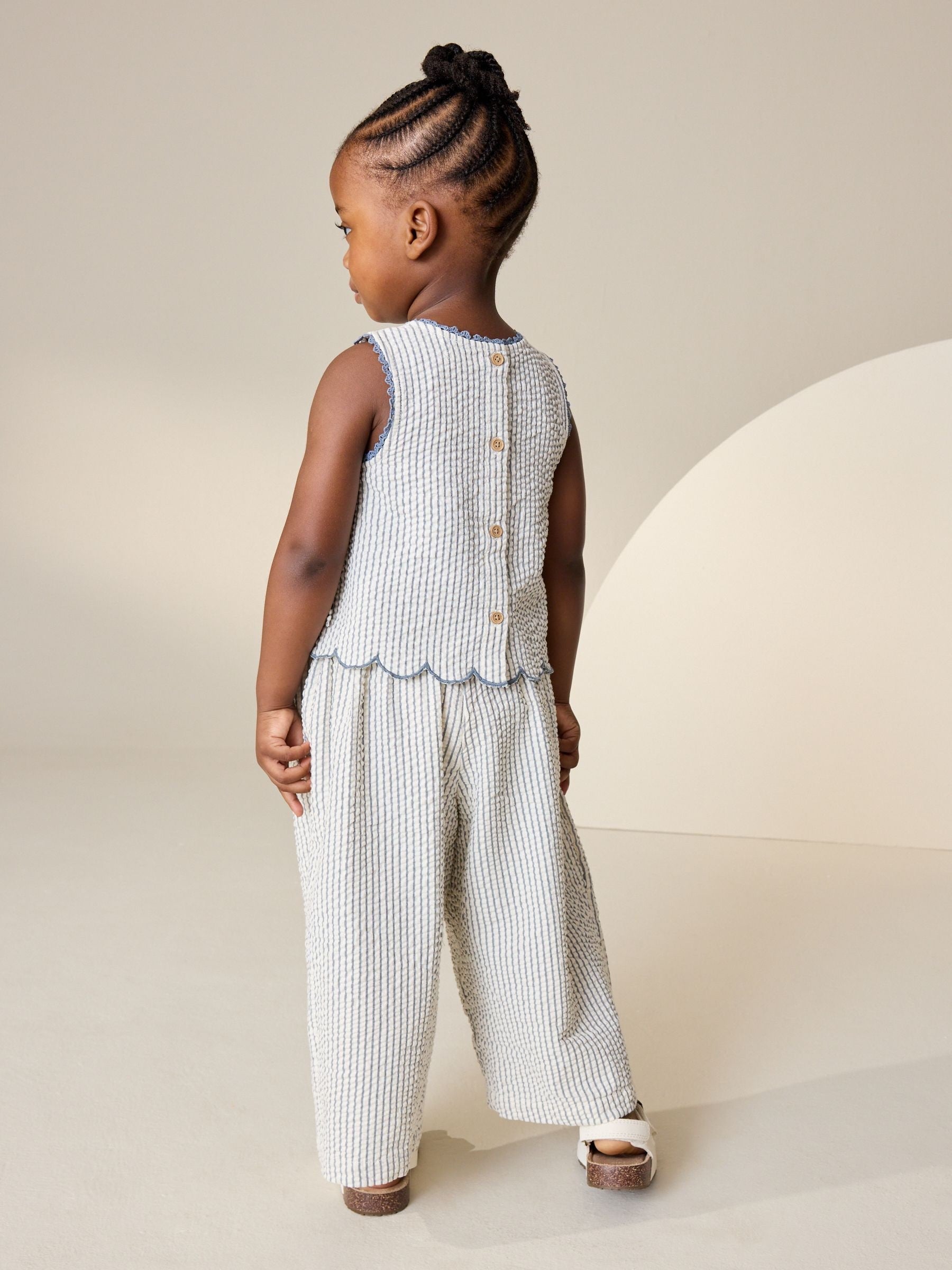 Blue Stripe Blouse and Trousers set (3mths-7yrs) image 3