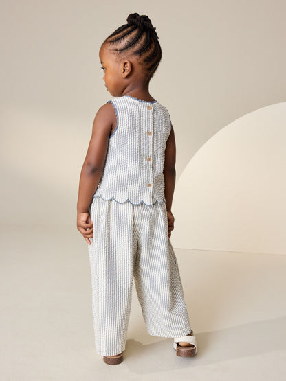 Blue Stripe Blouse and Trousers set (3mths-7yrs) image 3