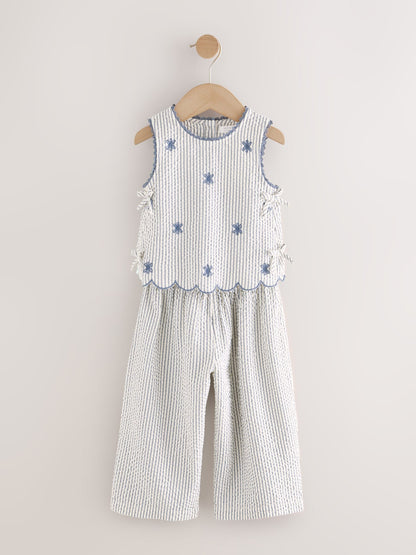 Blue Stripe Blouse and Trousers set (3mths-7yrs) image 5