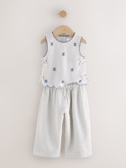 Blue Stripe Blouse and Trousers set (3mths-7yrs) image 6