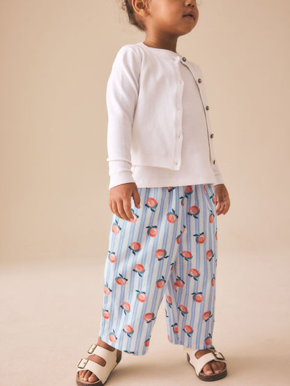 Blue Stripe Peach Print Pullon Trousers (3mths-7yrs) image 4