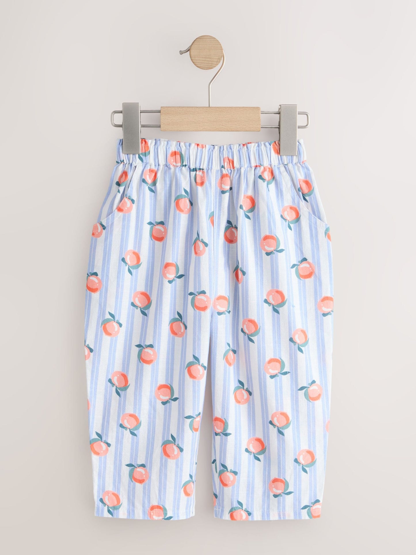 Blue Stripe Peach Print Pullon Trousers (3mths-7yrs) image 5