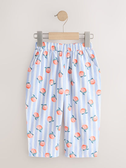 Blue Stripe Peach Print Pullon Trousers (3mths-7yrs) image 5