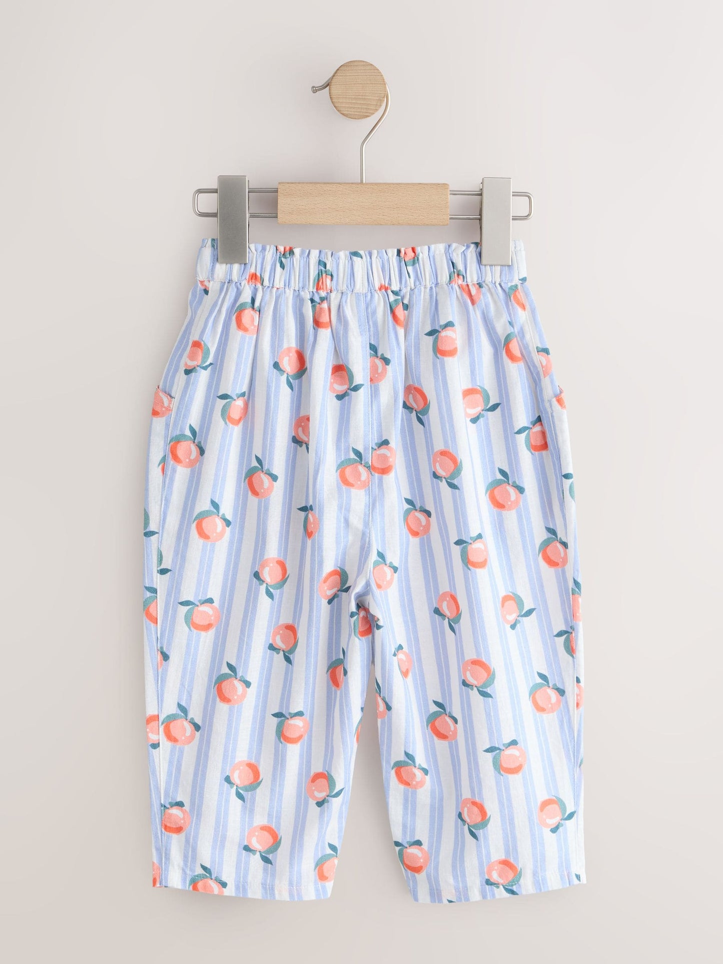Blue Stripe Peach Print Pullon Trousers (3mths-7yrs) image 6