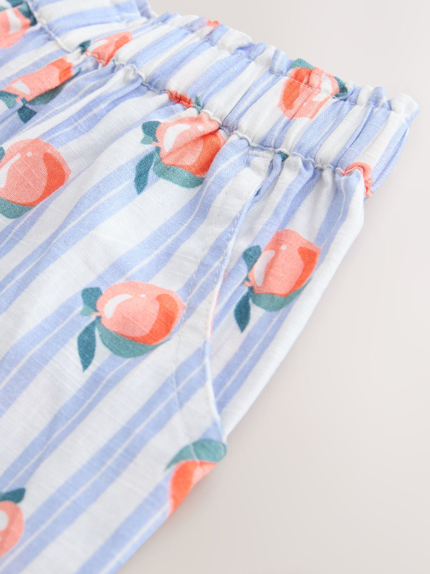 Blue Stripe Peach Print Pullon Trousers (3mths-7yrs) image 7