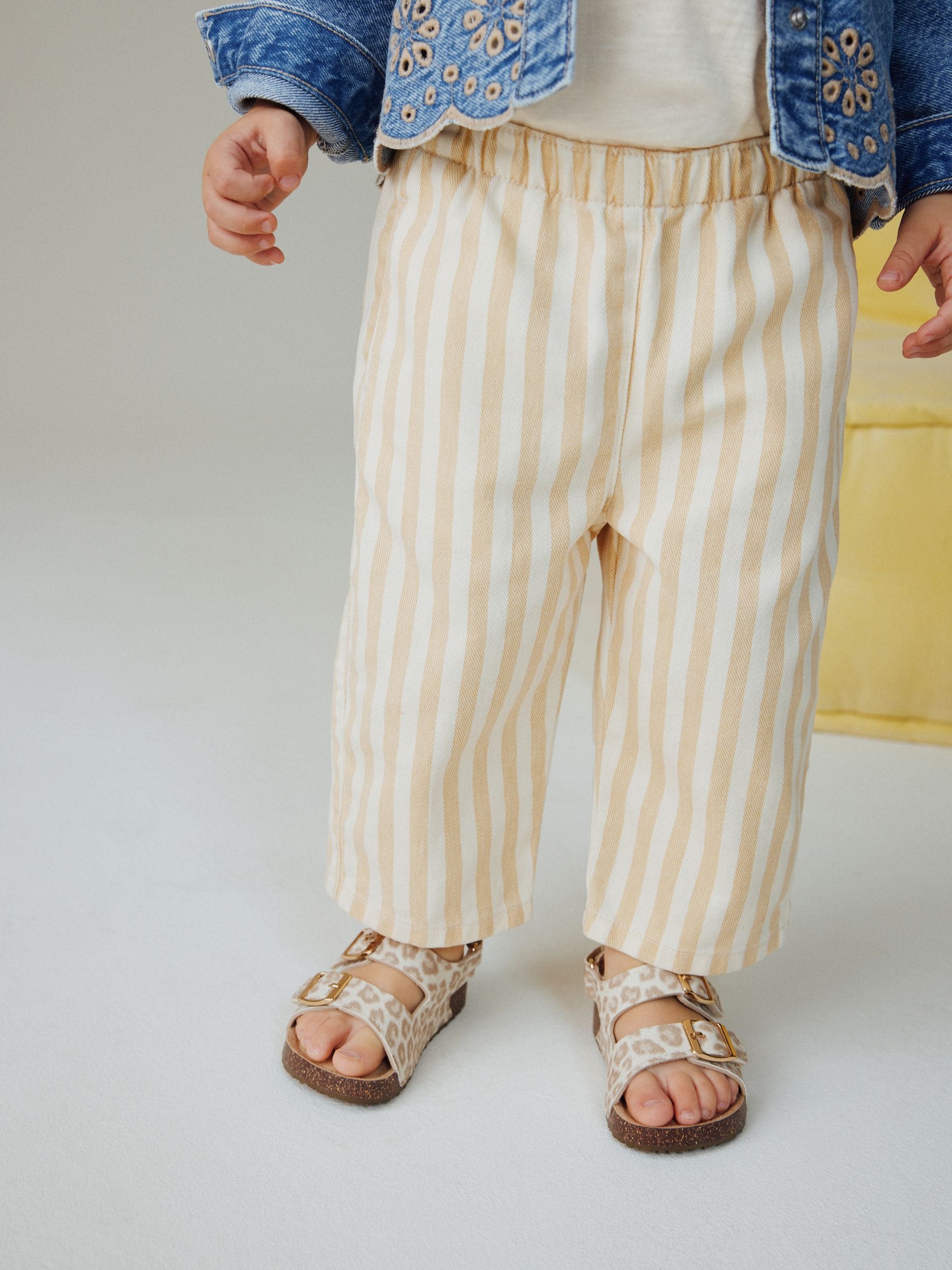 Mid Blue Denim Jacket and Stripe Trousers Set (3mths-7yrs) image 4
