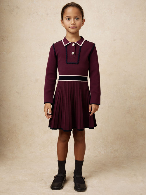 Reiss Berry Freya 3-9 yrs Piped Knitted Skater Dress image 1